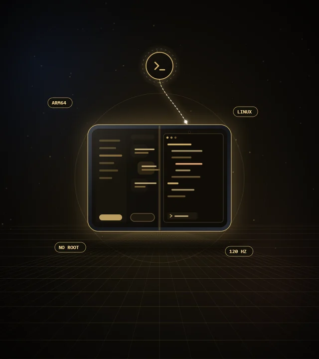 FoldGPT : un Galaxy Z Fold ouvert sur un bureau Linux local
