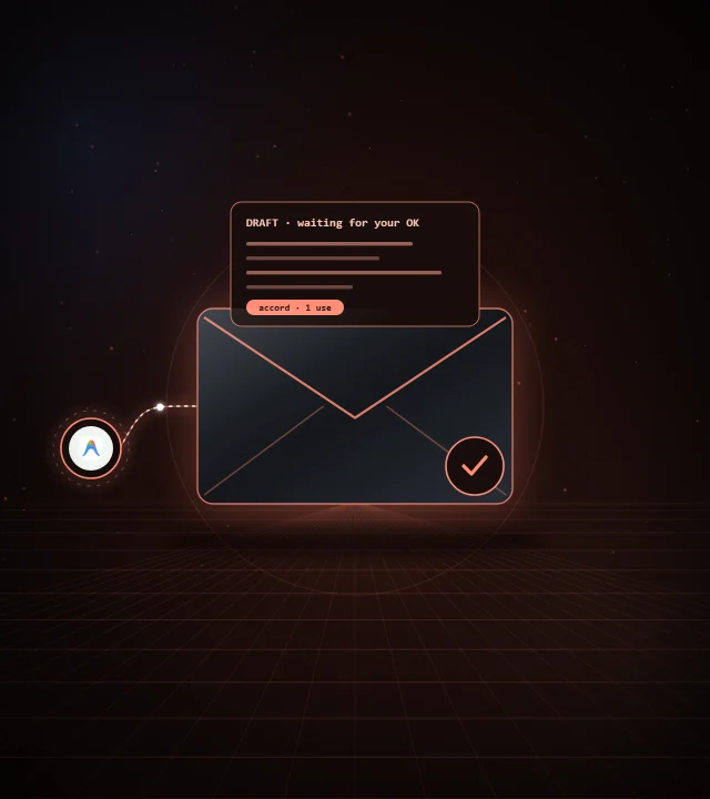 NexusAGYmail : une enveloppe et un brouillon en attente de votre accord, relié à Antigravity
