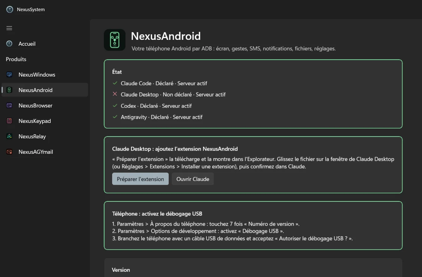 L’extension Claude Desktop à glisser, le téléphone